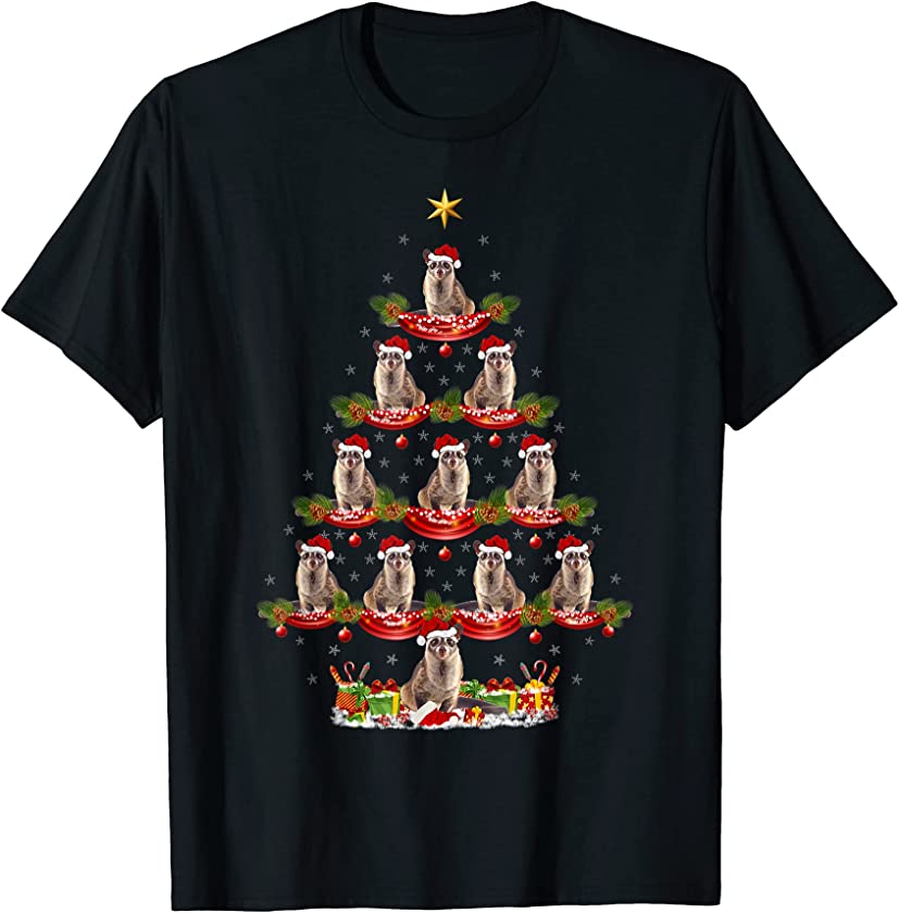 Xmas Holiday Santa African Civet Christmas Tree T-Shirt