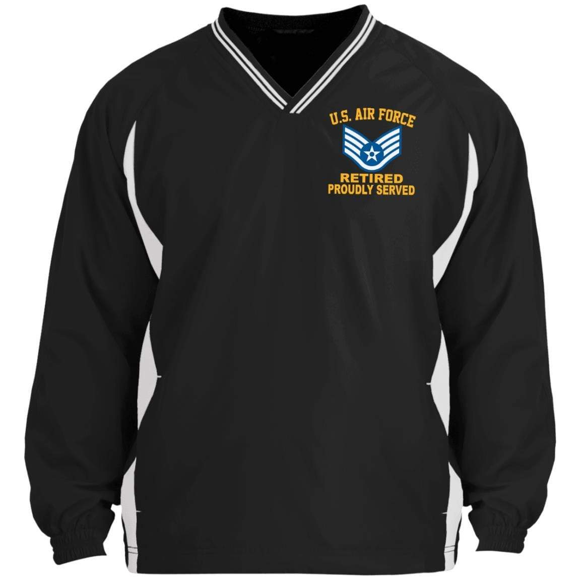 US Air Force E-5 Retired Proudly Served Embroidered Windshirt