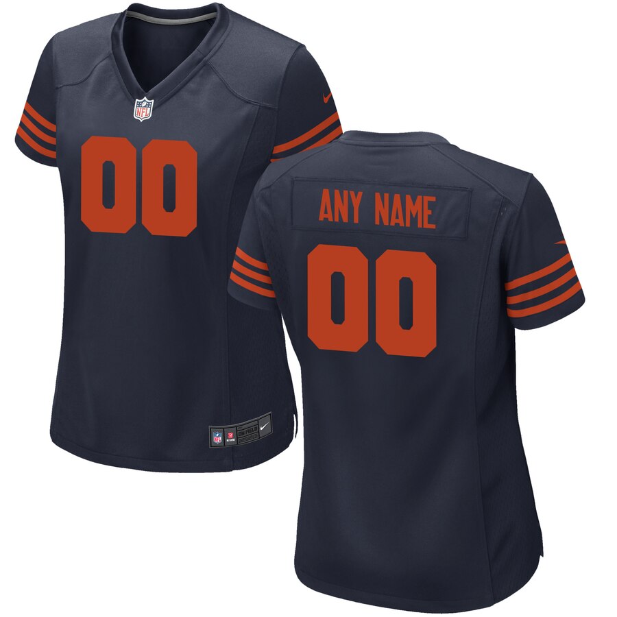 Chicago Bears Nike Womens Custom Throwback Game Jersey – Navy