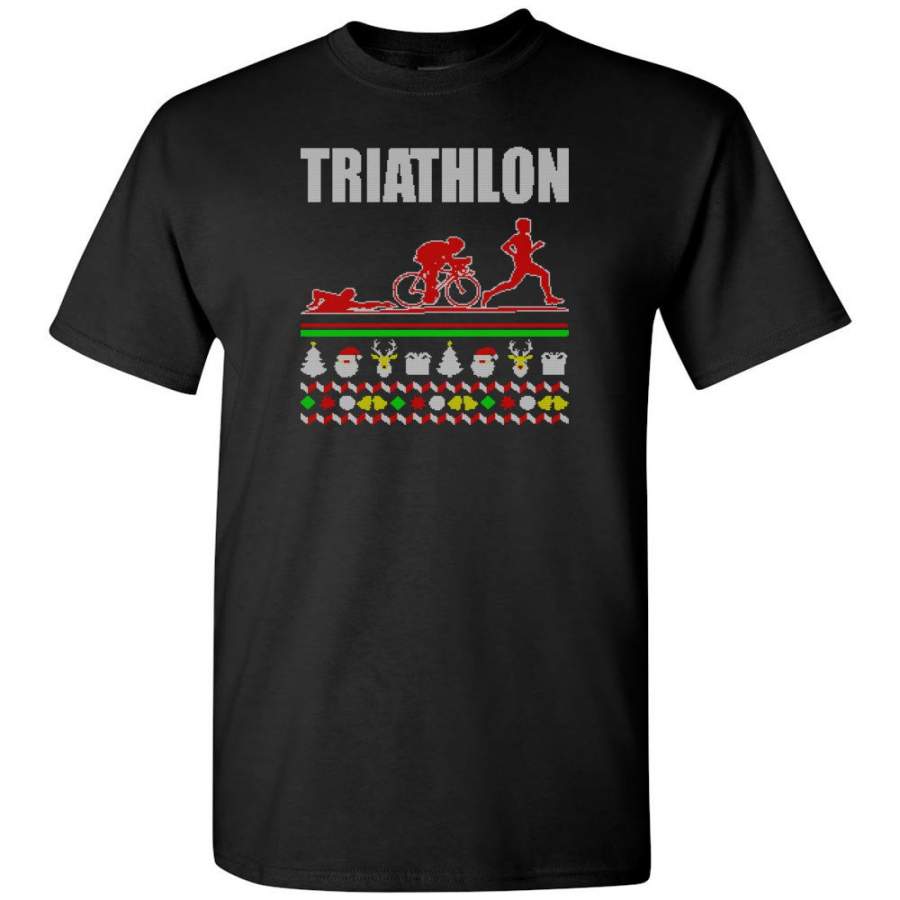 Triathlon Ugly Christmas Sweater – Short Sleeve T-Shirt