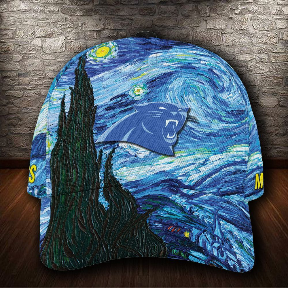 Personalized Carolina Panthers Van Gogh All Over Print 3D Baseball Cap