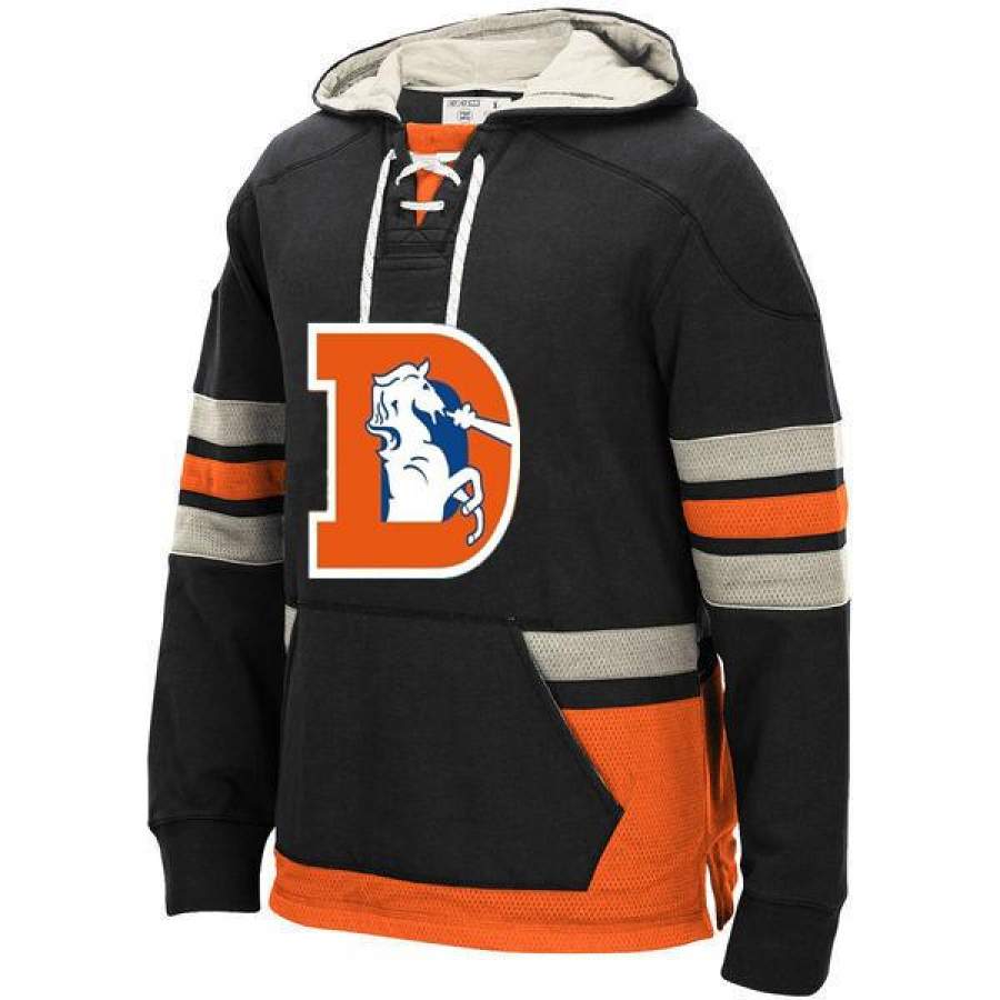 Denver Broncos Laced Hockey style Hoodie Sweatshirt