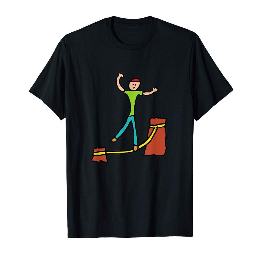 Slacklining T-Shirt Men Fashion Cotton T Shirt