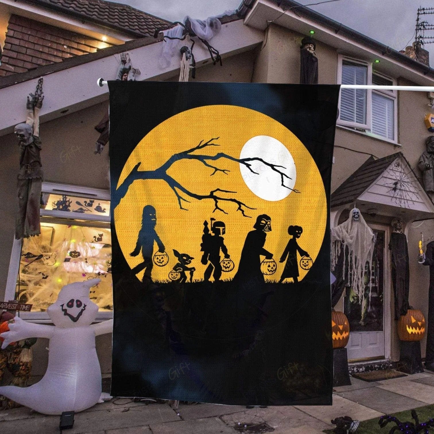 Trick Or Treat Halloween Silhouette Canvas And Poster, Canvas Wall Art, My Poster Wall