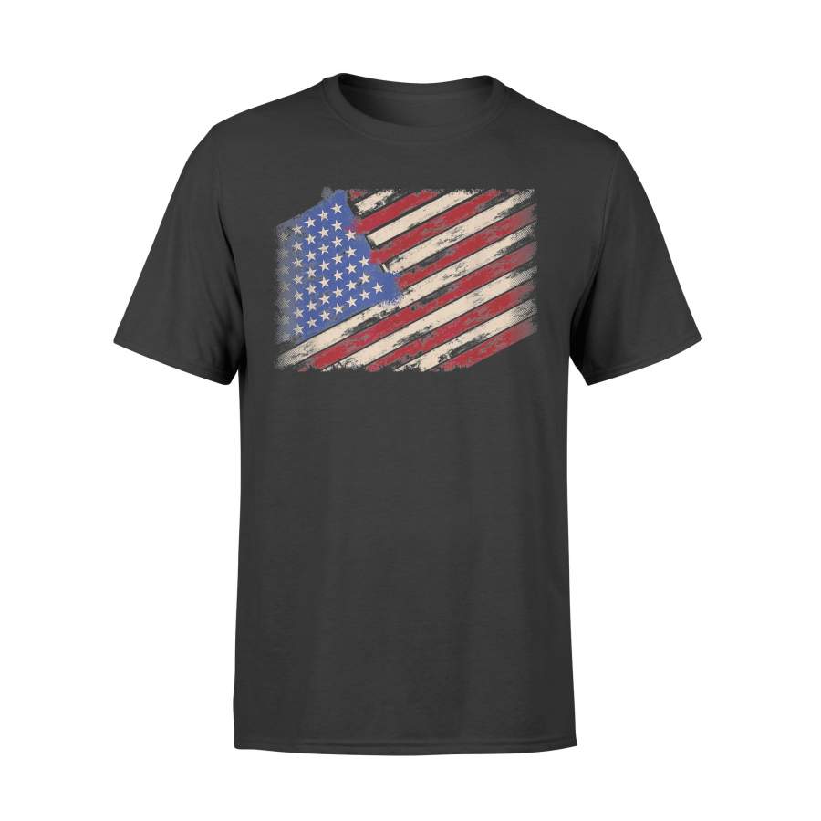 4th Of July T-Shirt Distressed American Us Flag Shirt – Standard T-shirt