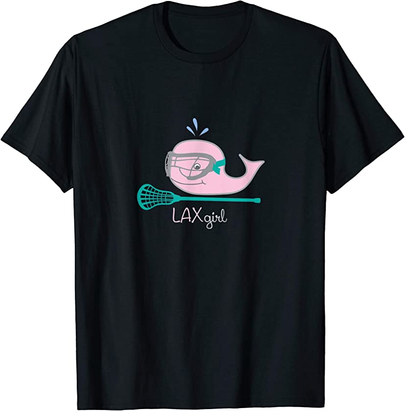 T-shirt for girls Pink Whale Mask Stick LAX Shirt