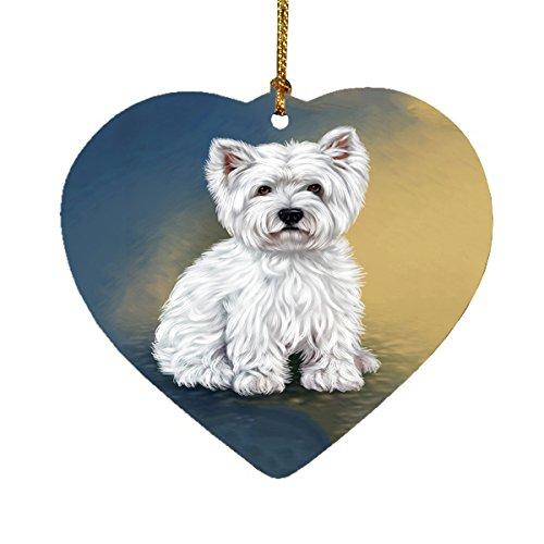 West Highland Terriers Puppy Dog Heart Christmas Ornament