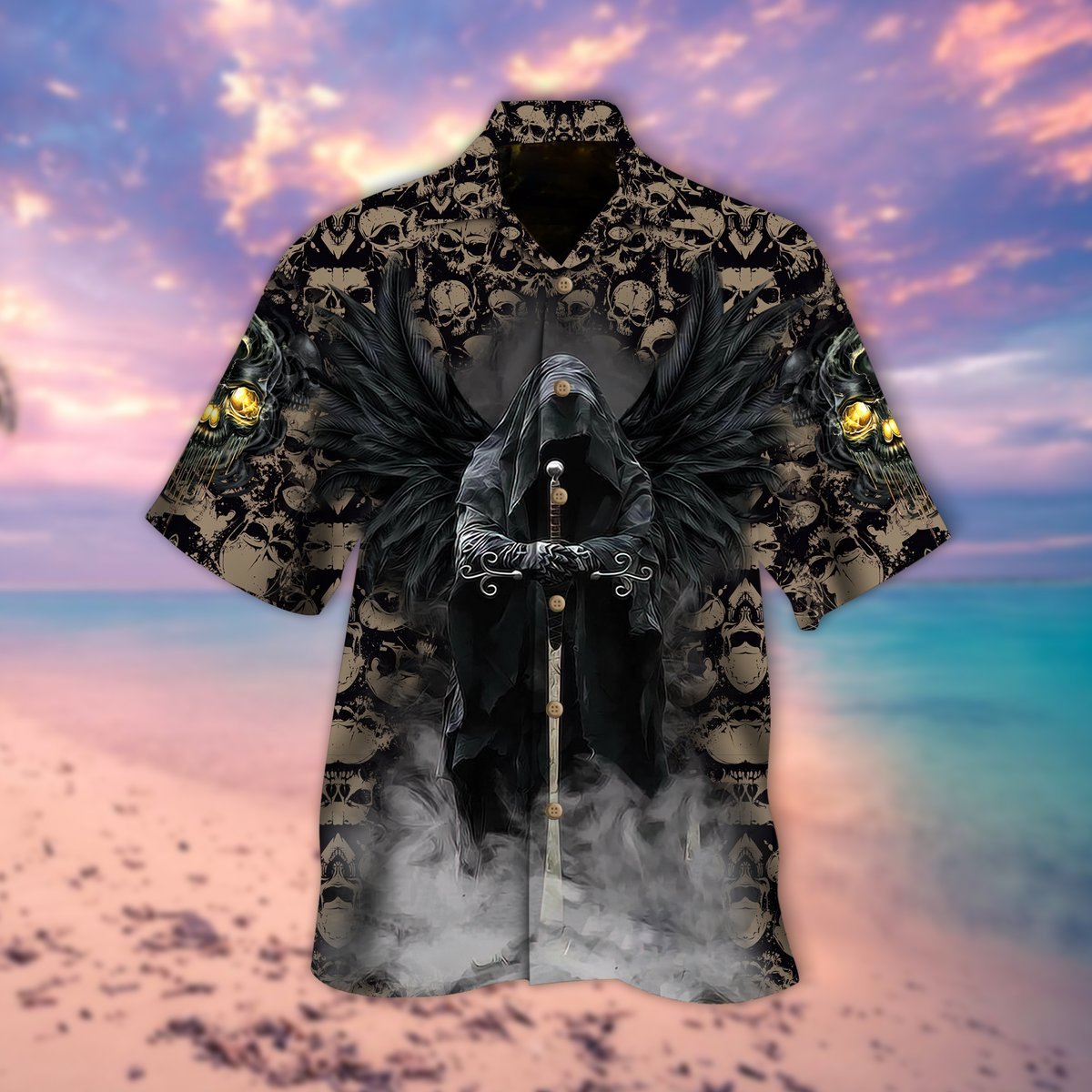 Winged Skull Hawaiian Shirt | For Men & Women | Adult | Hw9315