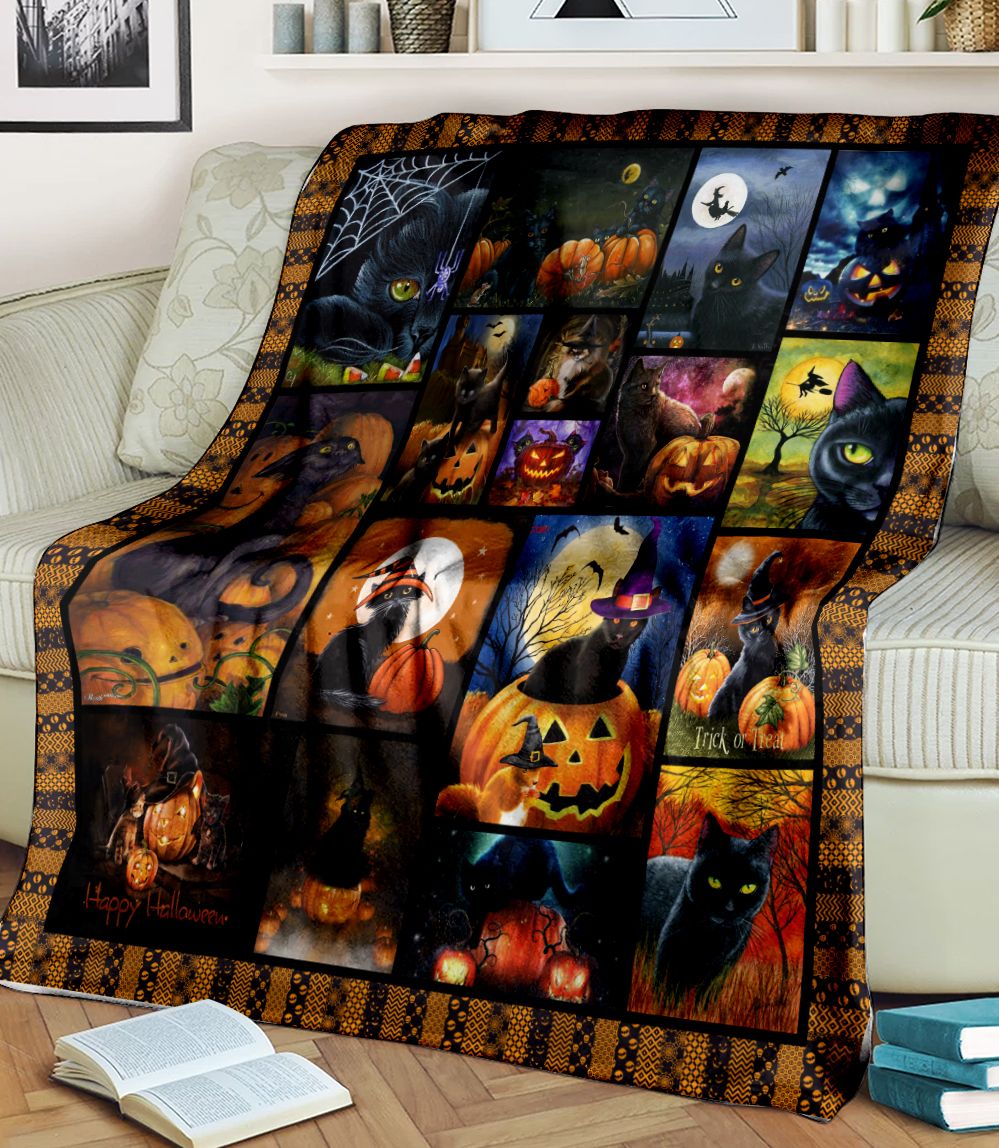 A Special Gift For Fans Ll Cat Halloween Fleece Blanket