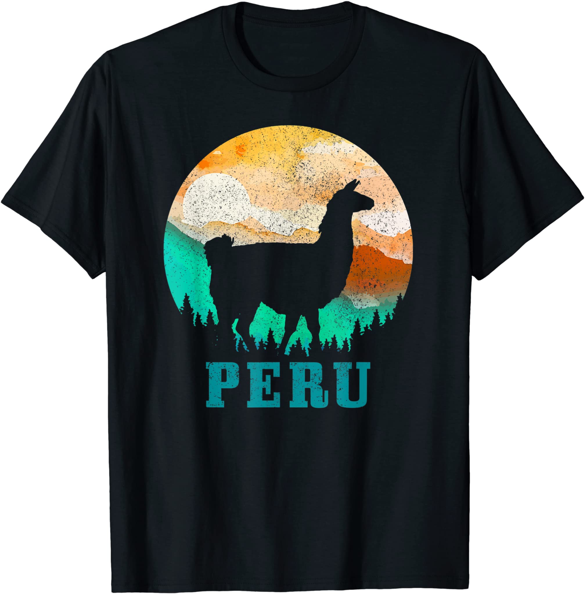 Peru Llama Alpaca Peruvian Roots Pride Vintage Peru T-Shirt