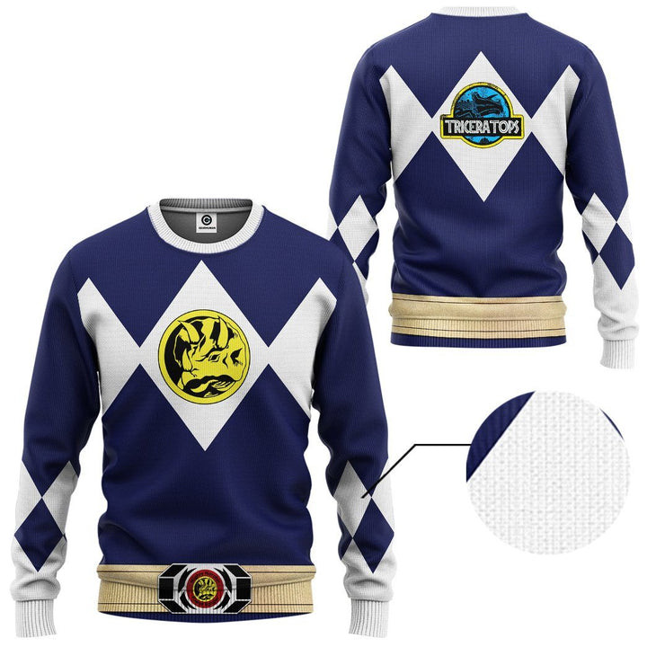 Mighty Morphin Power Rangers Ugly Christmas Sweater – All Over Print 3D Sweater – Navy