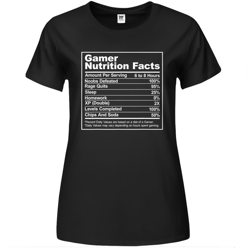 Nutritional Facts Shirt, Gamer Nutrition Facts Shirt, Gamer Nutritional Facts Premium Womens T Shirts – Funny Gamer Video Game Premium Womens T Shirts