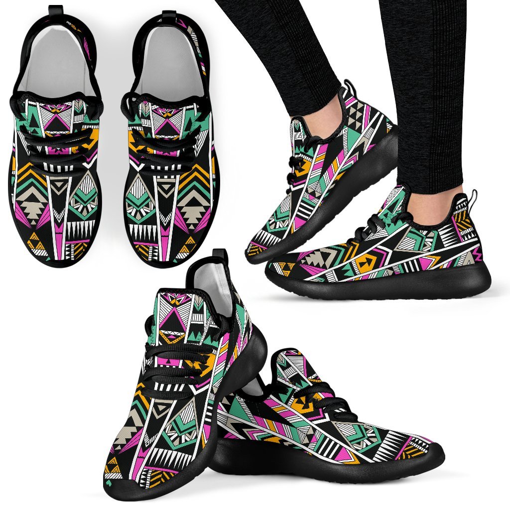 Vintage Tribal Aztec Pattern Print Mesh Knit Shoes