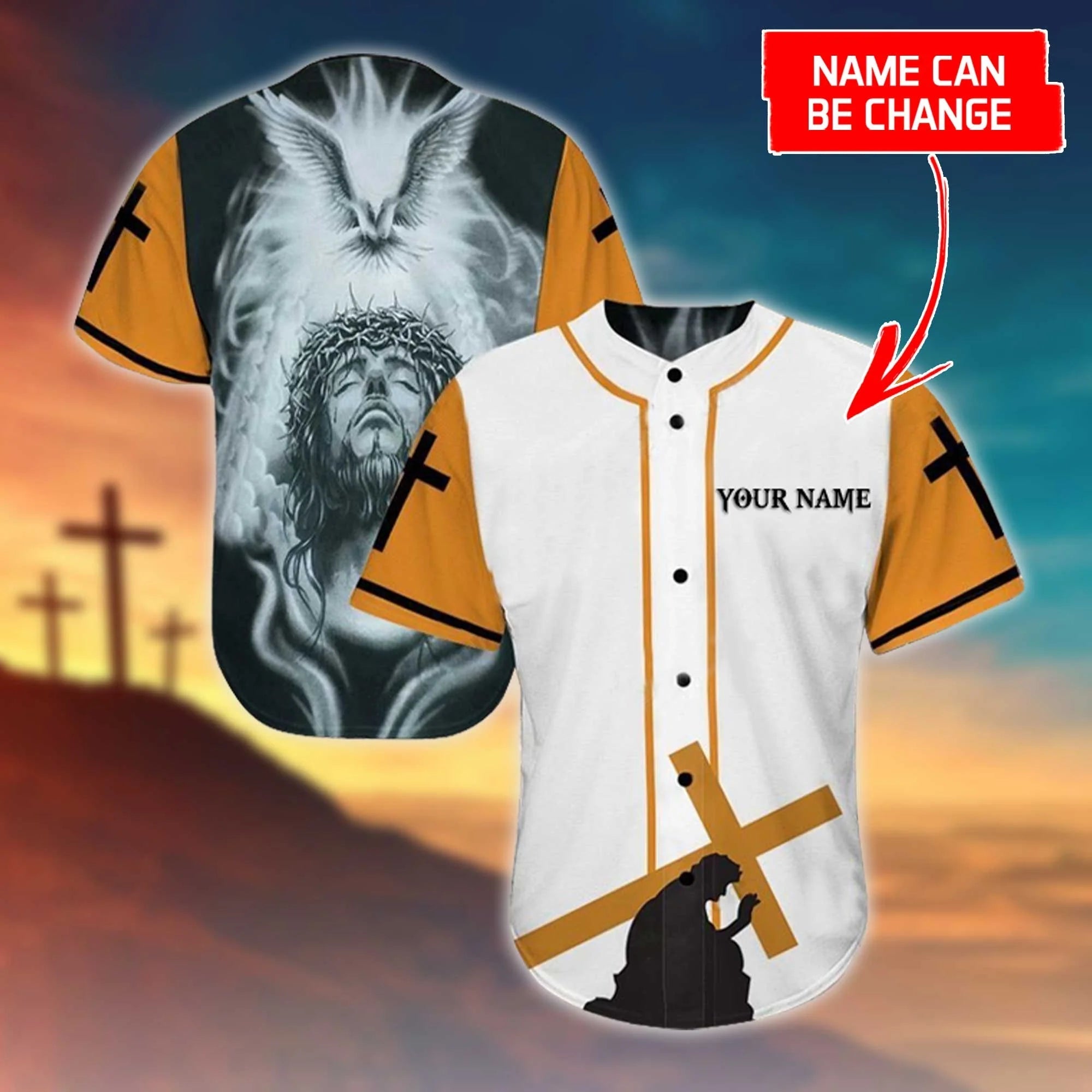 Cross, God Baseball Jersey – Jesus Custom Printed 3D Baseball Jersey Shirt For Men Women