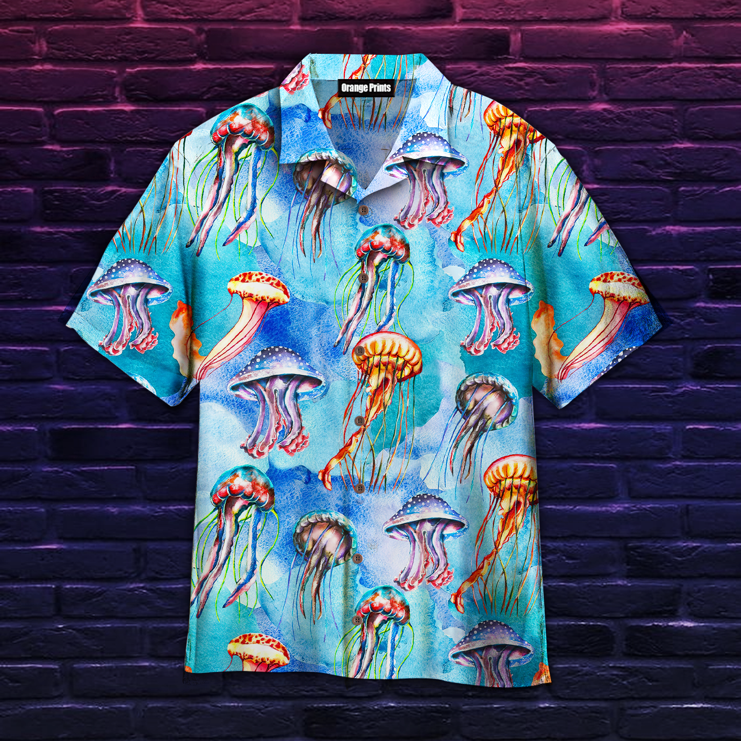 Watercolor Jellyfish Bright Colorful Aloha Hawaii Shirts For Men Women Ha68126