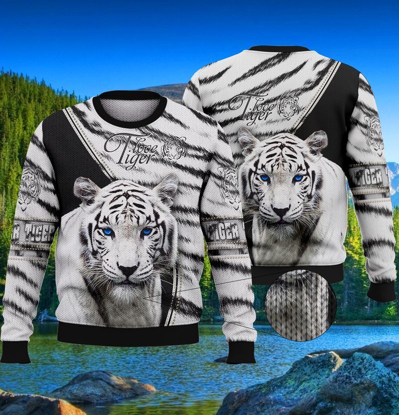 Black And White Tiger Lover 3D Full Print Sweater