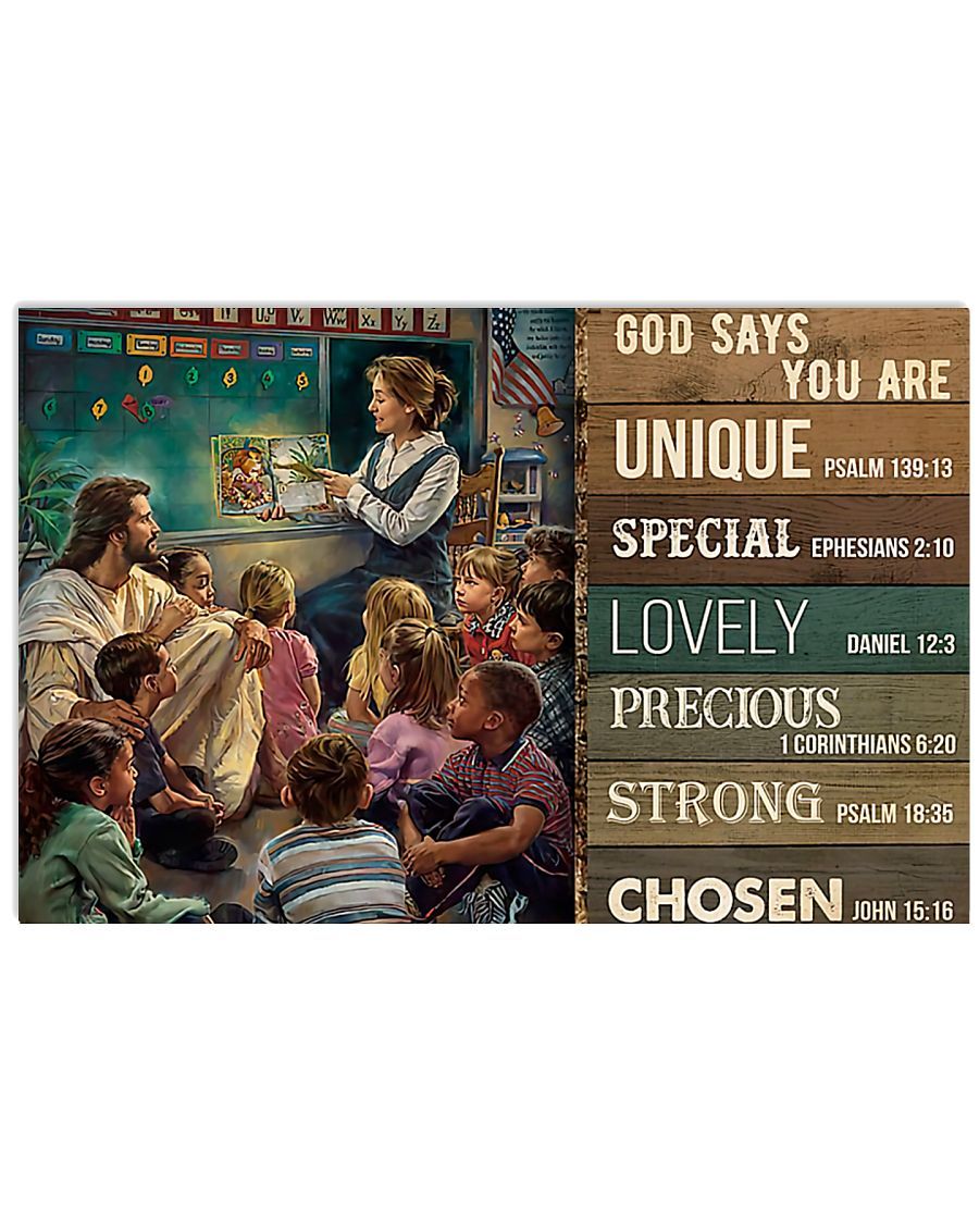 Teacher God Says You Are Horizontal Canvas And Poster | Wall Decor Visual Art