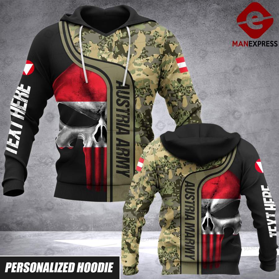 AUSTRIA ARMY CAMO CUSTOMIZE HOODIE 3D