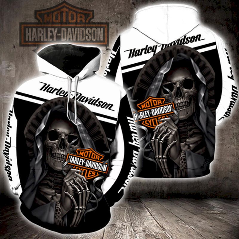 Harley Davidson Motorcycles The Death Hold Logo 3D Hoodie N98