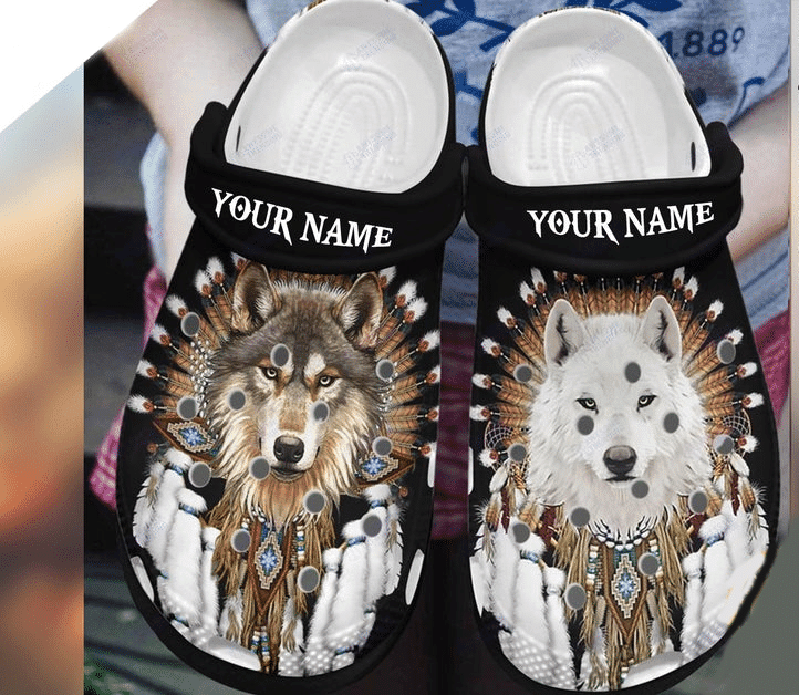 Custom Name Wolf Bohemian Rubber clog Shoes Comfy Footwear