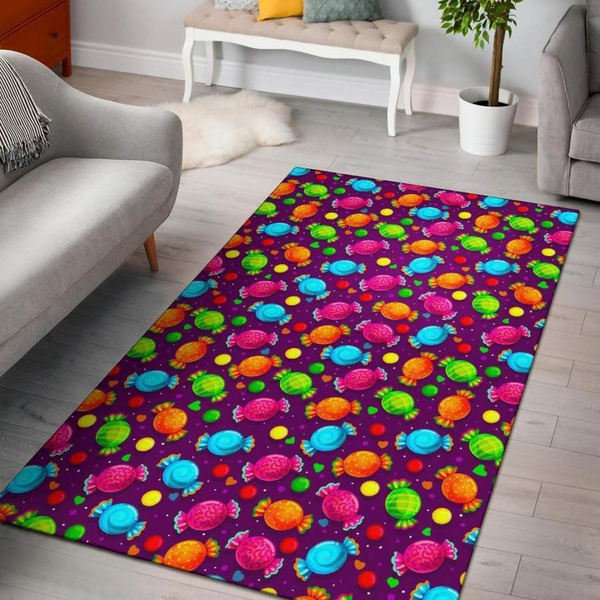 Toffee Candy Pattern Print Area Rug