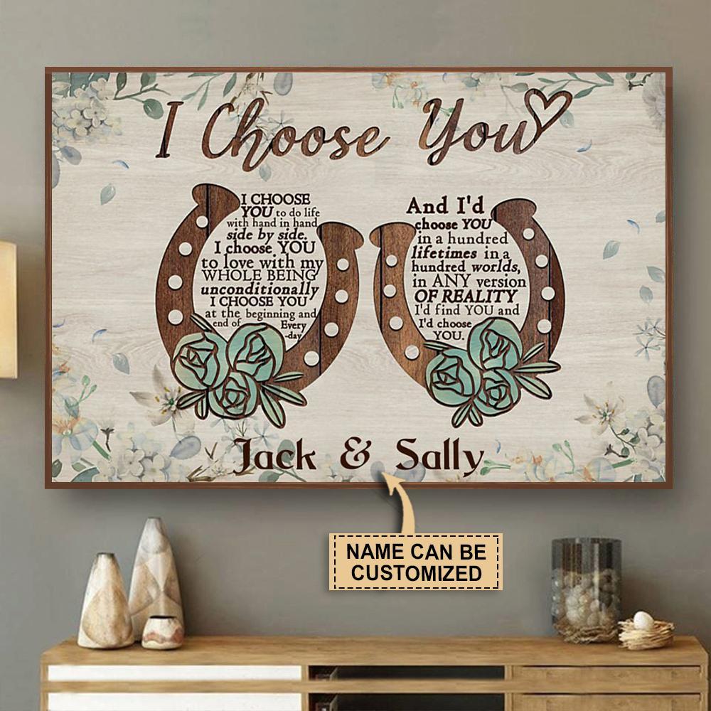 Aeticon Gifts Personalized Horse I Choose You Horseshoe Canvas Mom Dad Gift Home Decor