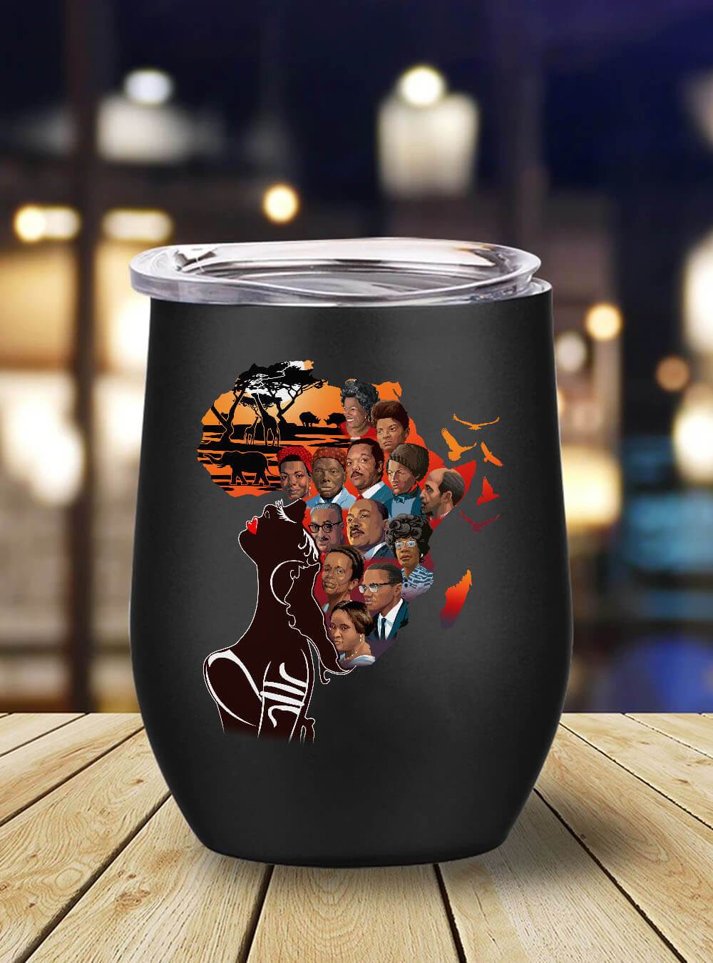 African American Tumbler My Roots Famous Pro Black Art Stainless Steel Wine Tumbler Mug Black History Gift Ideas BPS1174