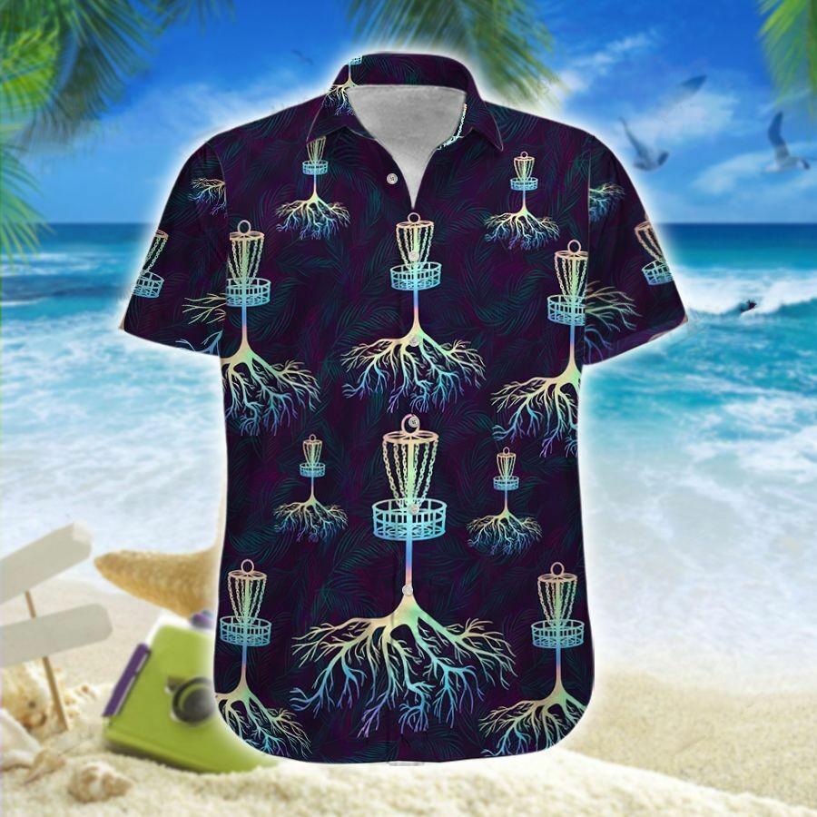 Hawaii Aloha Shirt Made In Disc Golf Tree Neon Ha100317