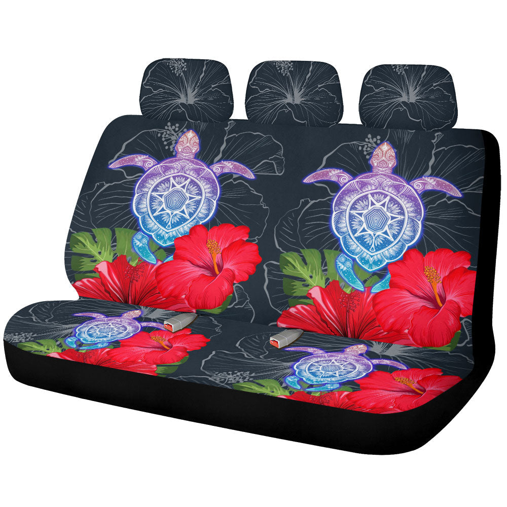 Red Hibiscus Flowers Car Back Seat Covers Custom Turtle Animal Car Accessories