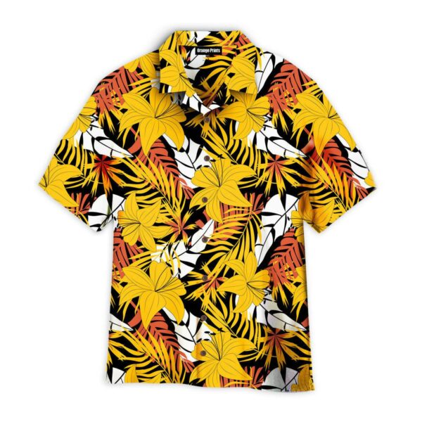 Yellow Flower On Tropical Pattern Hawaii Shirt For Men Women Ha92923