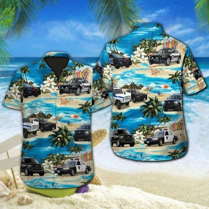 Police Cars Tropical Hawaii Shirt Ha91278