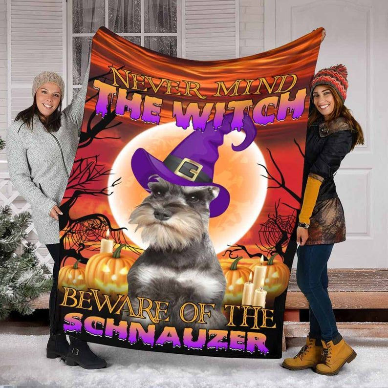 The Witch Schnauzer Blanket, Halloween Gift