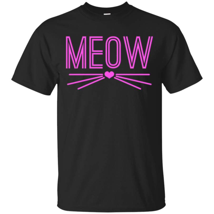 AGR Adorable Cat Meow T-shirt Funny Tee