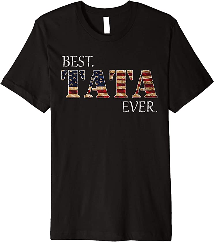 Vintage USA Best Tata Ever American Flag Father’s Day Gift Premium T-Shirt