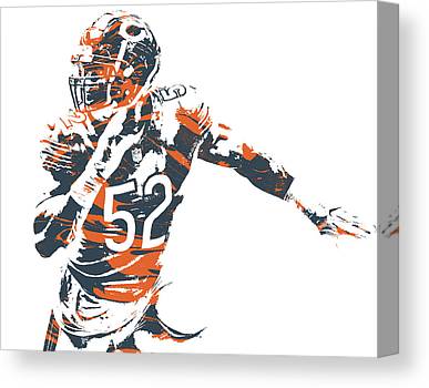 Khalil Mack Chicago Bears Pixel Art 31 Joe Hamilton Canvas Print