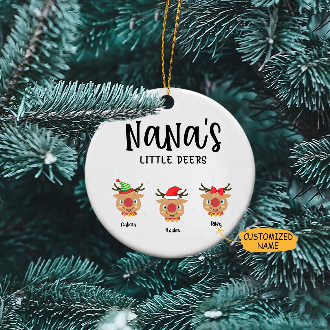 Nana’S Little Deers Christmas Ornament