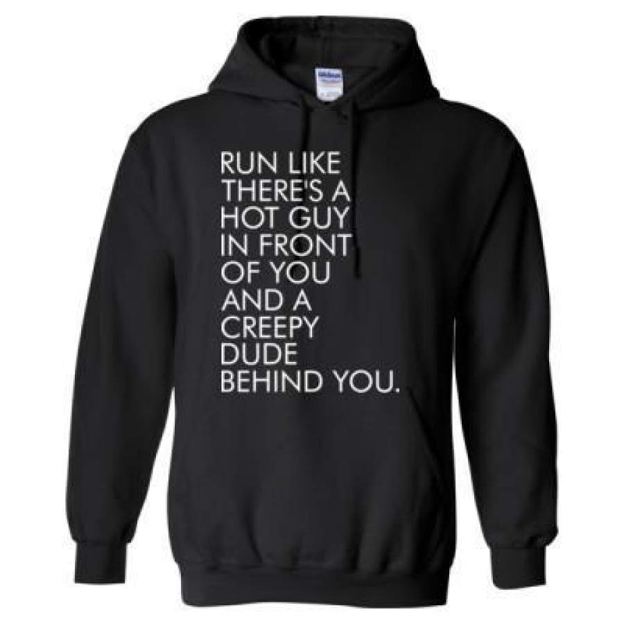 AGR Run Like Theres A Hot Guy In Front Of You And A Creepy Dude – Heavy Blend™ Hooded Sweatshirt