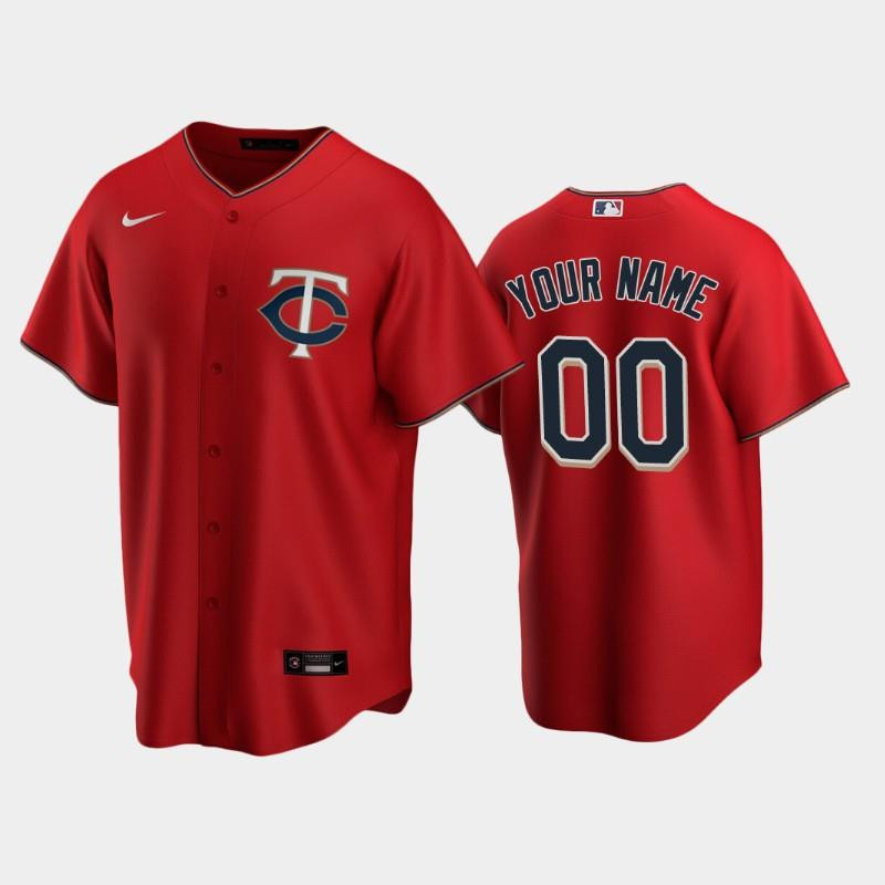 Twins 00 Custom Alternate Jersey Red Jersey