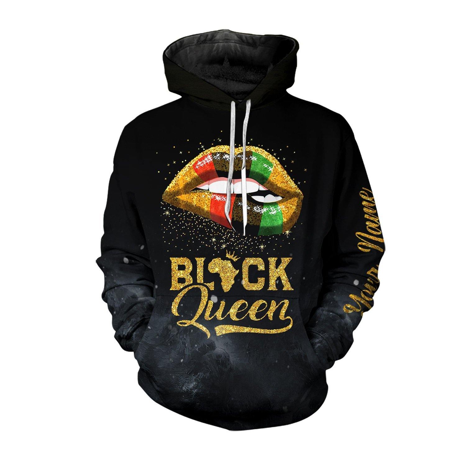 Personalized Black Queen All-Over Print Hoodie