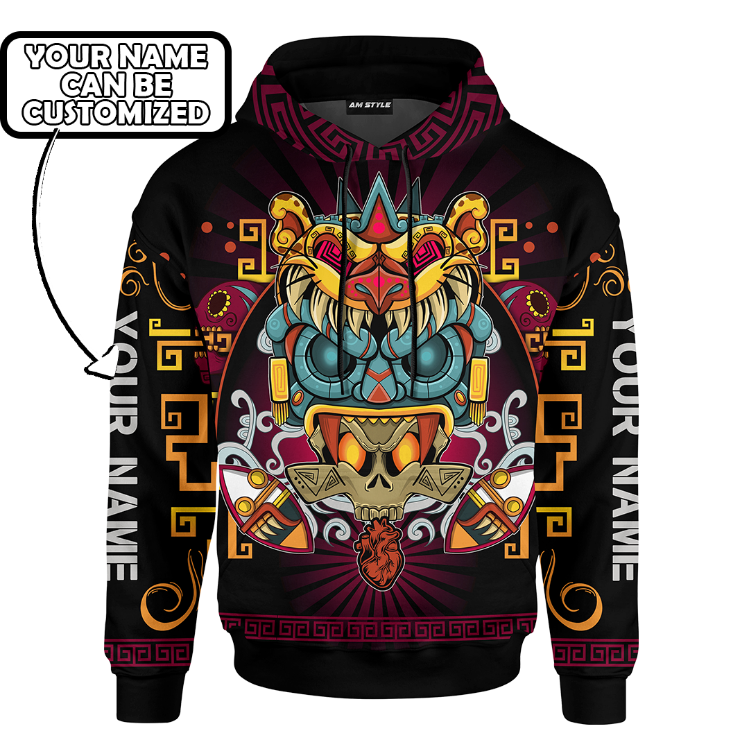 Aztec Fifth Sun Stone Maya Aztec Mexican Mural Art Customized 3D All Over Printed Shirt – Am Style Design