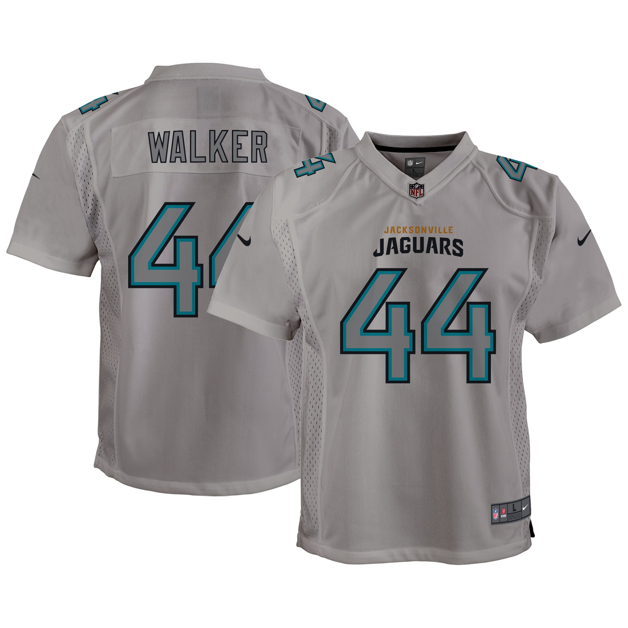 Youth Jacksonville Jaguars Travon Walker Gray Atmosphere Game Jersey