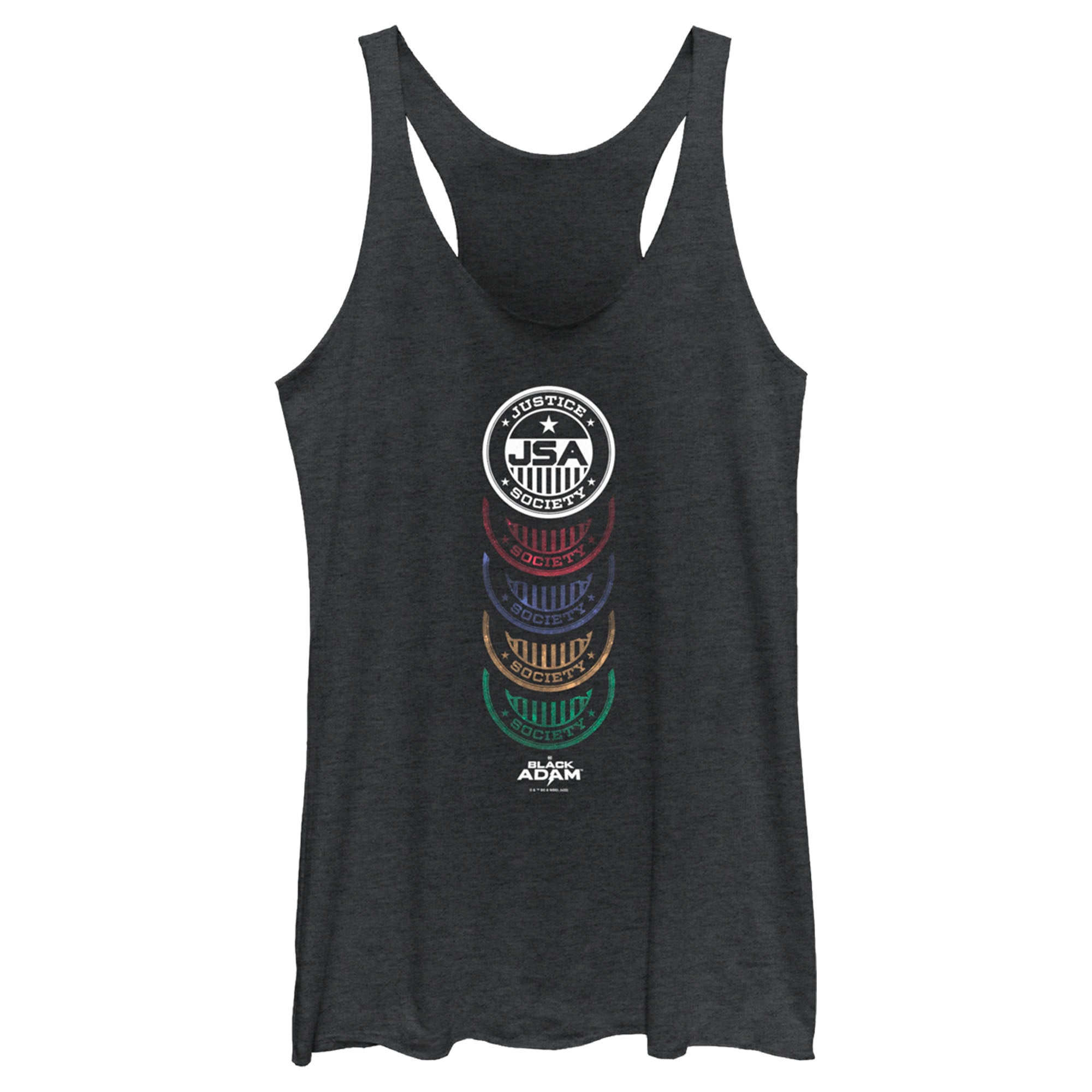 Women’S Black Adam Jsa Badge Racerback Tank Top