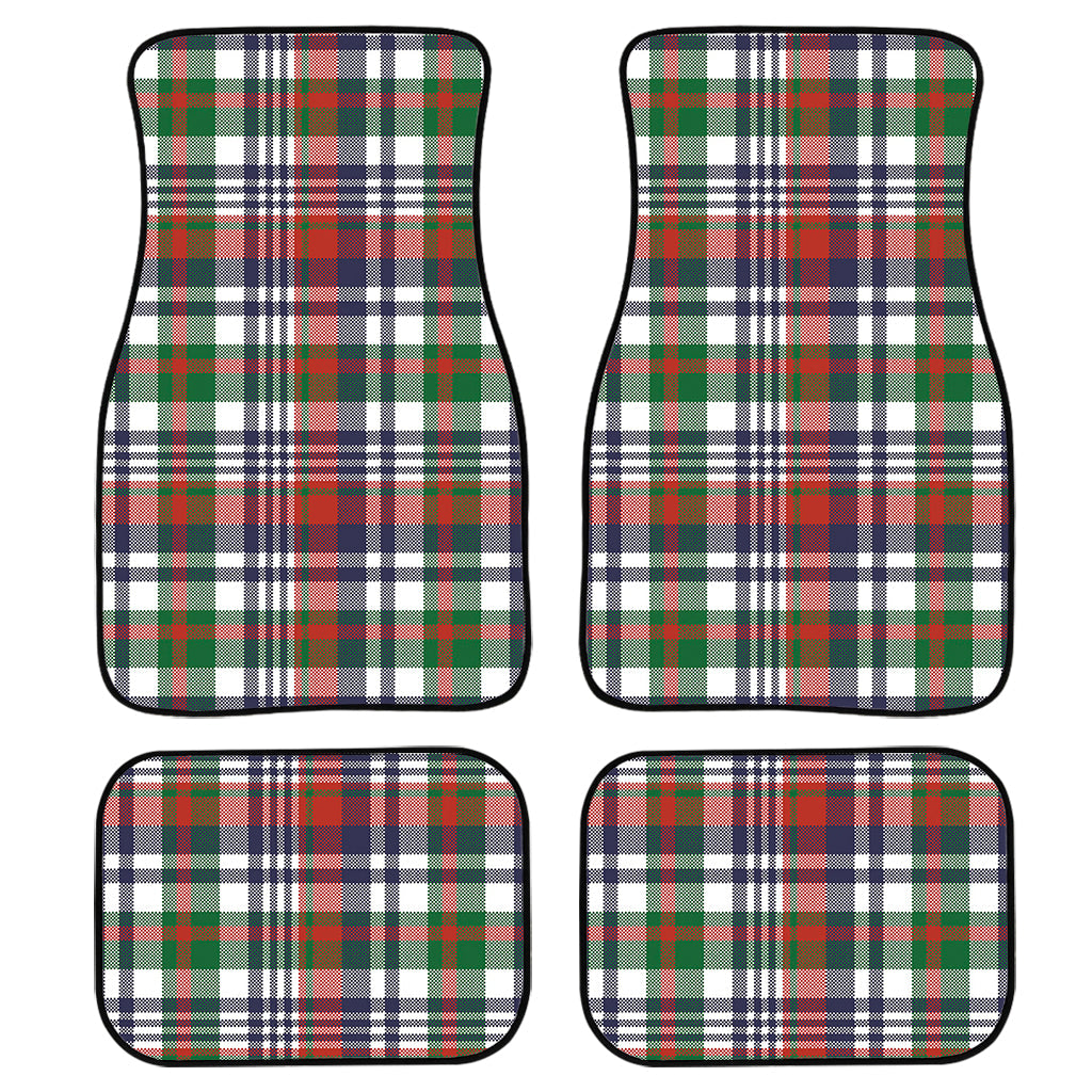 Christmas Madras Plaid Print Front And Back Car Floor Mats, Front Car Mat