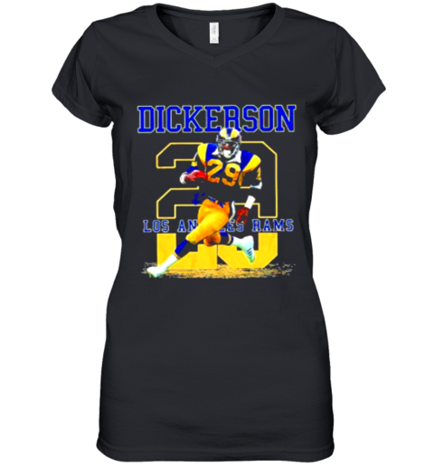 Ness Eric Dickerson 29 Los Angeles Rams Women’S V-Neck T-Shirt