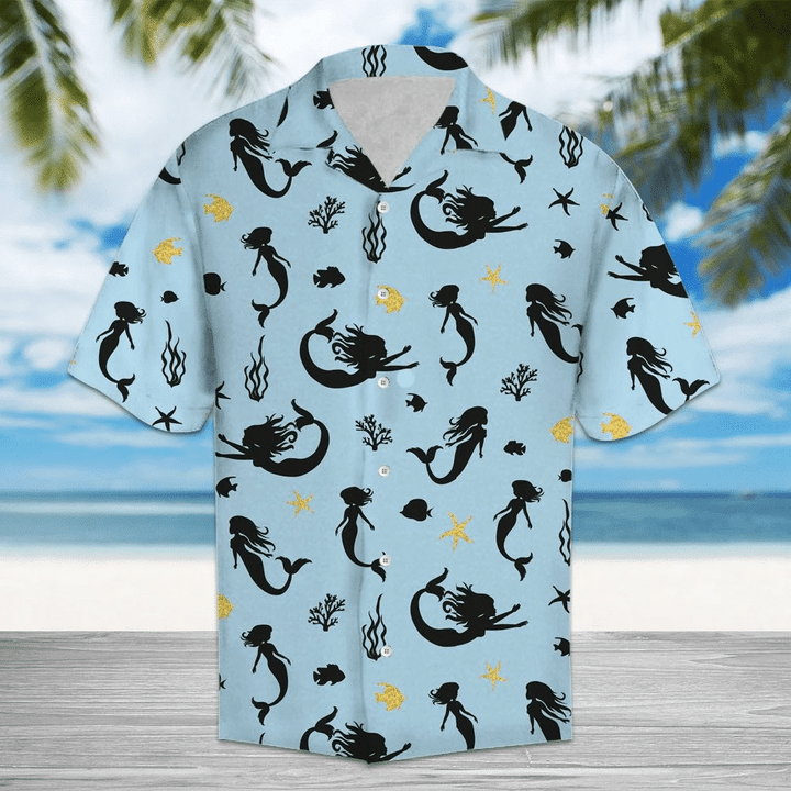 Amazing Mermaid Pattern Blue Theme Hawaii Shirt Ha101833