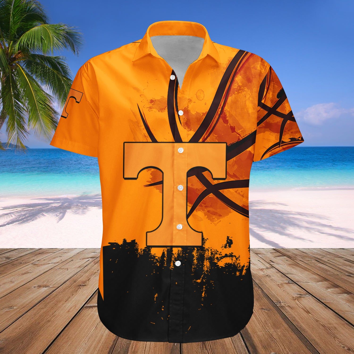 Tennessee Volunteers Hawaii Shirt Basketball Net Grunge Pattern – NCCA