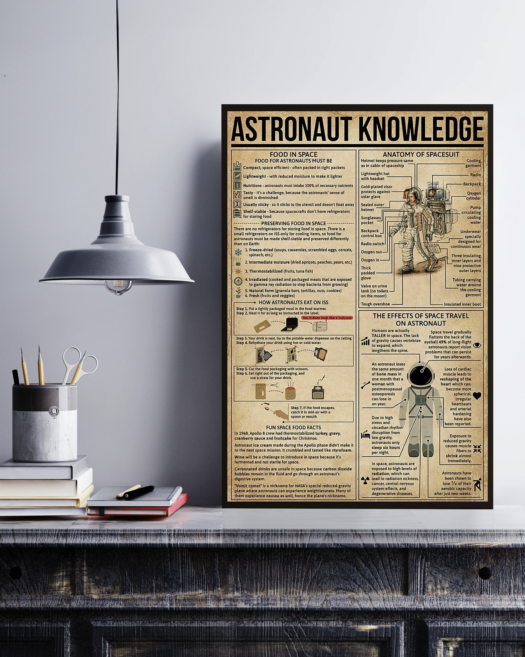 Astronaut Knowledge Canvas Poster Wall Art