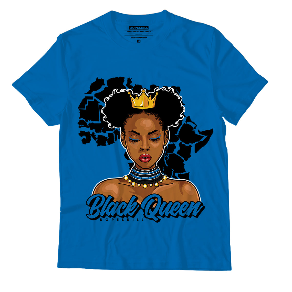 JD 1 Dark Marina Blue Dopeskill Dark Marina Blue T-Shirt Black Queen Graphic