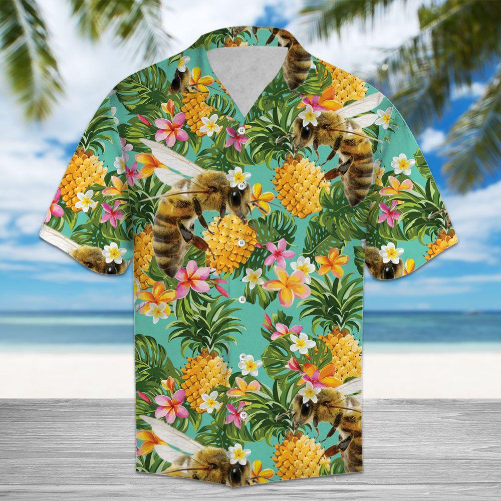 Tropical Pineapple Bee Hawaii Shirt For Hawaii Aloha Ha72165