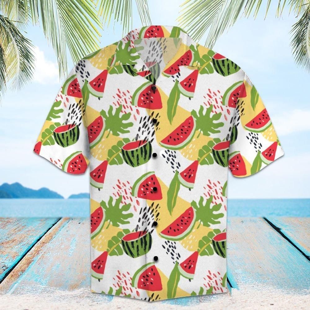 Watermelon Aloha Hawaiian Shirt Colorful Short Sleeve Summer Beach Casual Shirt For Men And Women